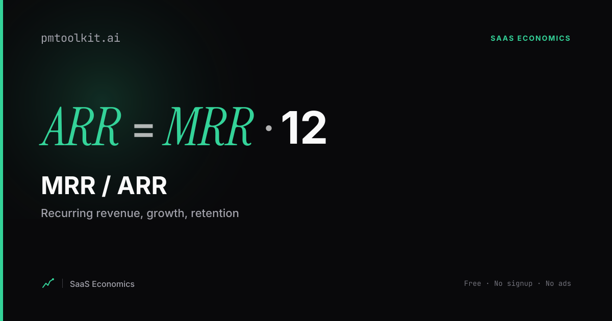 Free MRR ARR Calculator | SaaS Metrics Growth Engine | PM Toolkit