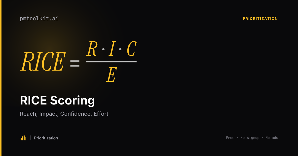 Free RICE Scoring Calculator | Prioritize 50+ Features in 30 Minutes (2025)