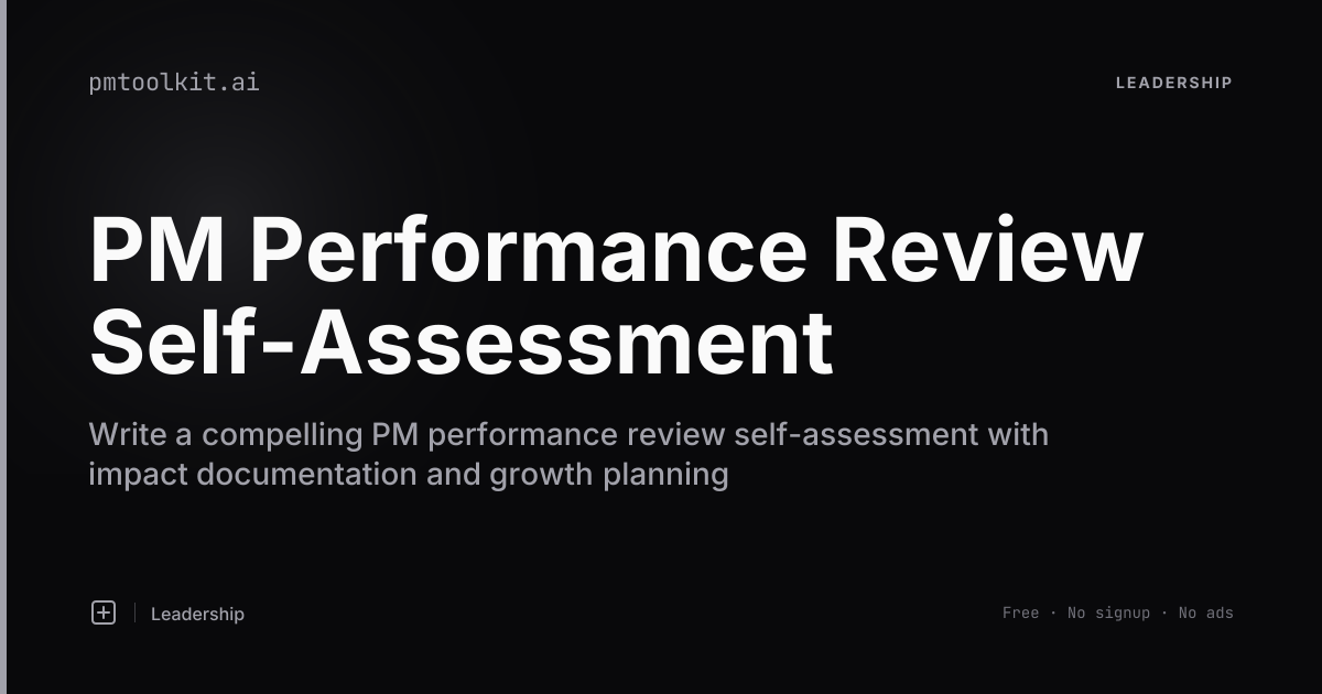 How to Write a PM Performance Review Self-Assessment - AI Template | PM ...